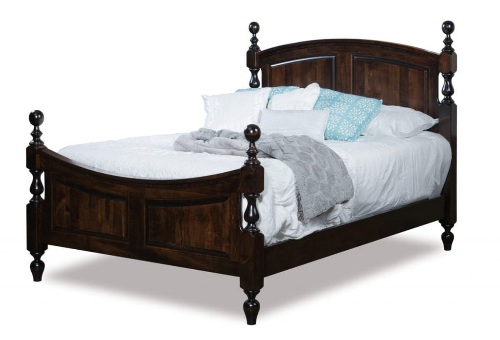 bow panel bed with posts